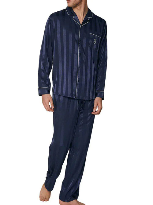 Admas Pigiama in Raso Blu da Uomo 55312 2504S38