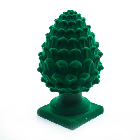 Pigna da appoggio floccata in poliresina 13X13Xh.23 cm - Mercury 77653MEY