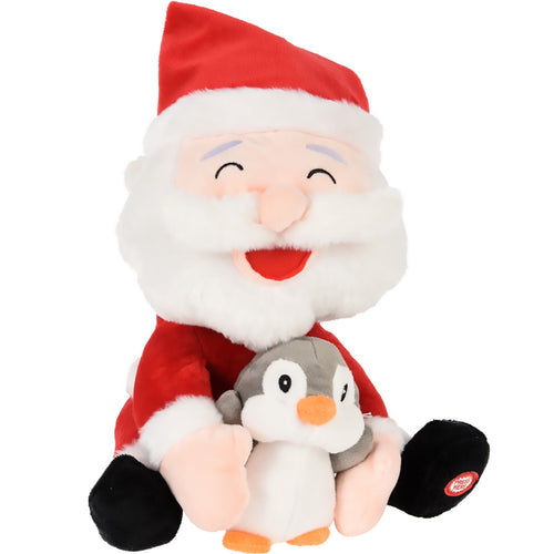 Peluche natalizio con animazioni e suoni, decorazione per interno
