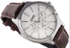 Orologio CAsio per uomo, MTP-V300L-7A, cinturino in pelle marrone, cronografo, movimento al quarzo, quadrante argento
