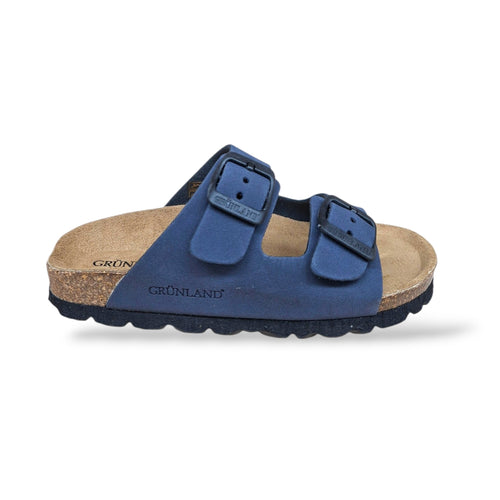 Ciabatta Bio Sughero Bambini e Ragazzi Grunland Junior Luce Blu – Sottopiede Sughero EVA
