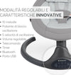 KIKKABOO Sdraietta Neonati Elettrica CODIE - Dondolo Elettrico per Neonati con Bluetooth, 5 Velocità, Schienale Regolabile, 10 Melodie, Fino a 9 kg, colore LIGHT GREY - GRIGIO CHIARO - con Telecomando - rilassante, calmante