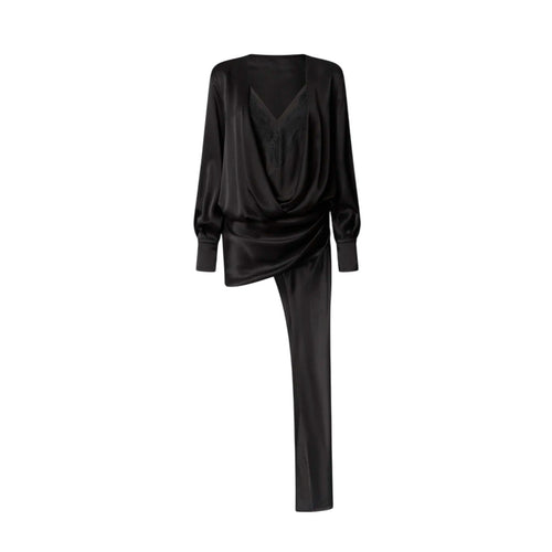 Pinko vestiti casual donna pinko - sbucciamela abito satin - nero da donna