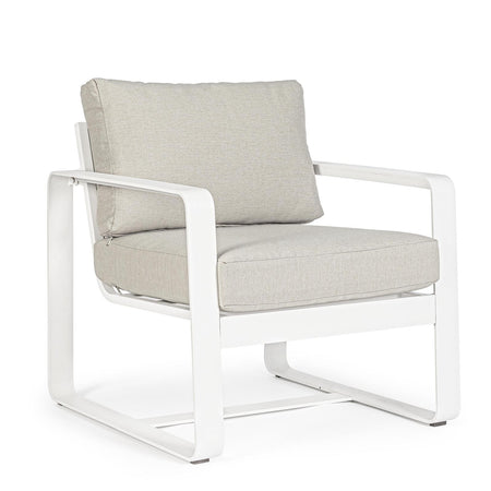 Poltrona "Merrigan" in alluminio verniciato a polvere da giardino e veranda