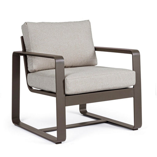 Poltrona Merrigan in alluminio verniciato a polvere da giardino e veranda