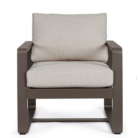 Poltrona "Merrigan" in alluminio verniciato a polvere da giardino e veranda