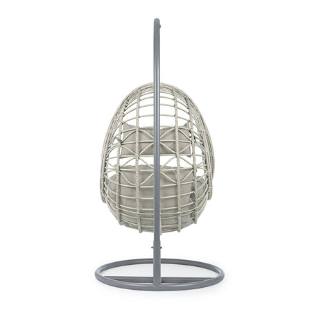 Poltrona a dondolo sospesa "Caracas" per giardino e veranda in rattan con cuscino