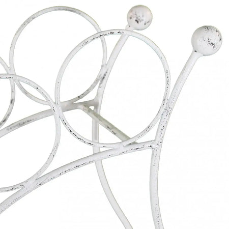 Porta Bottiglie In Ferro Battuto Stile Provenzale Bianco