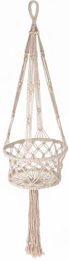 Porta vaso decorativo per interno ed esterno in macramè appendibile h 45 cm