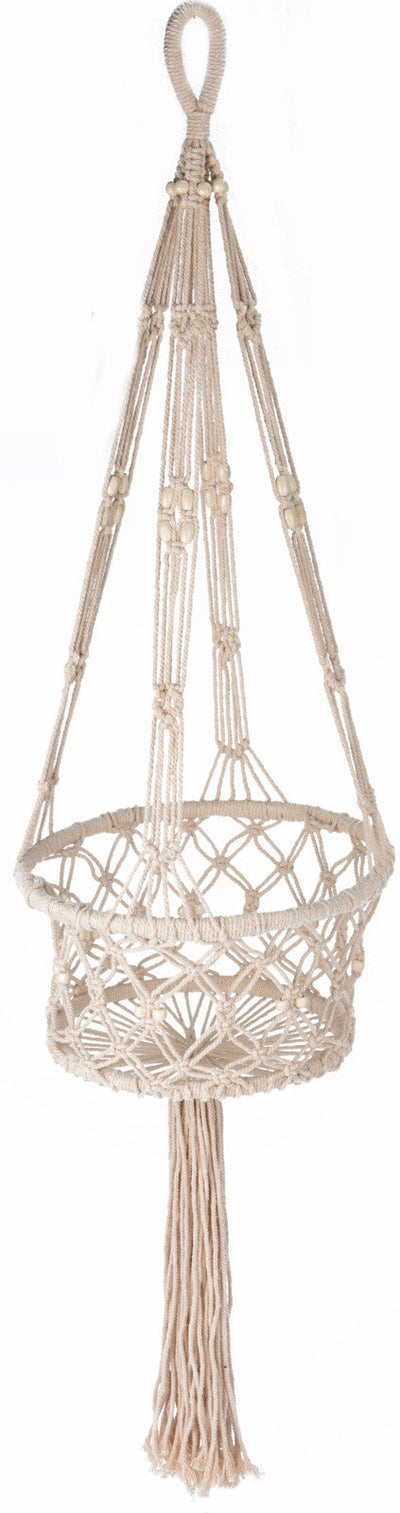 Porta vaso decorativo per interno ed esterno in macramè appendibile h 45 cm