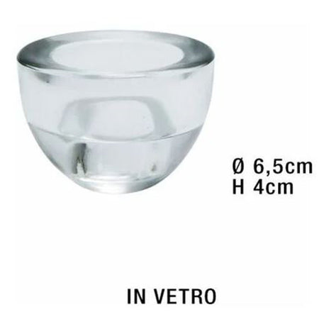 Portacandela tondo in vetro trasparente per candela e tealight elegante