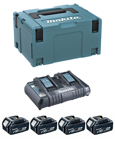 Power Set MAKITA (4 x 5,0 Ah + DC18RD + MAKPAC 3)