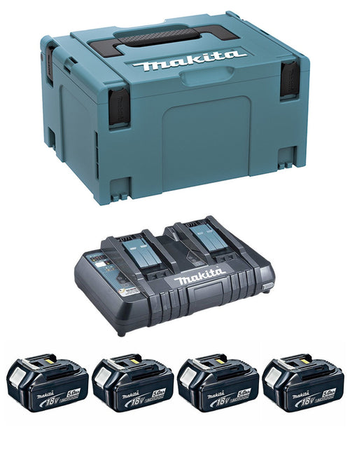 Power Set MAKITA (4 x 5,0 Ah + DC18RD + MAKPAC 3)