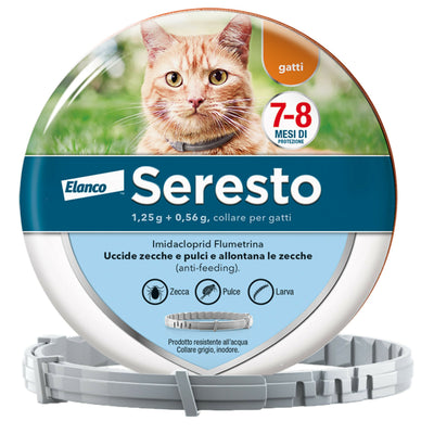Collare seresto bayer antiparassitario gatto pulci e zecche protezione fino 8 mesi