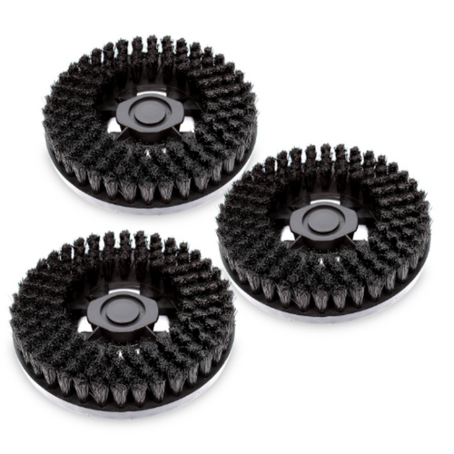 Kit 3 spazzole in setola nera lucidatrice senza ganci