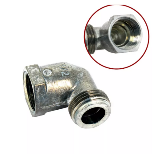 Raccordo cucina gas gomito maschio -femmina da 1/2  con battuta per guarnizione