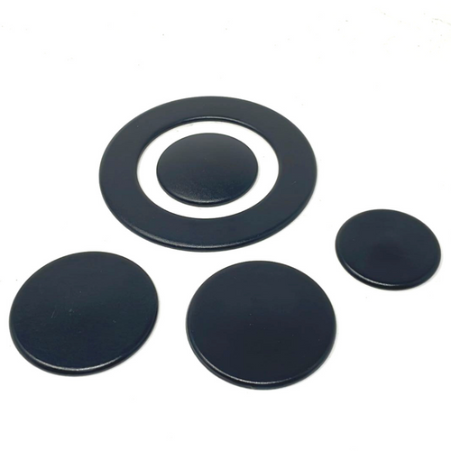 Kit 3 piattelli + tripla corona spartifiamma opachi per piano cottura cucina Franke