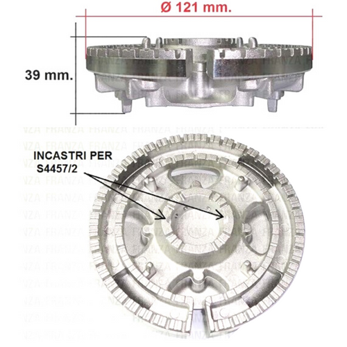 REX ELECTROLUX BRUCIATORE SPARTIFIAMMA CUCINA GAS TRIPLA CORONA 3577259108 ORIG.