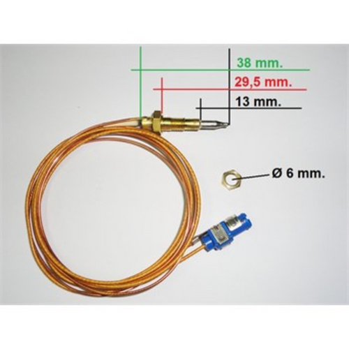 Termocoppia con dado per piano cottura cucina a gas Rex Electrolux Zanussi