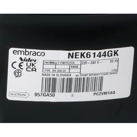 Compressore gas NEK6144GK R404 R507 1/4 hp celle frigorifere impianti frigo