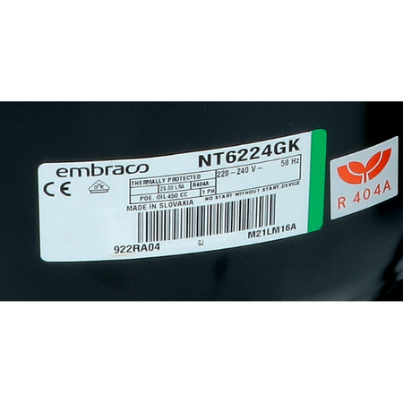 Compressore embraco NT6224GK R404a-HMPB- HP 1 -CC.20,44 celle frigo banchi frigo