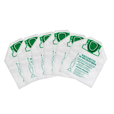 Confezione da 6 sacchetti Vorwerk Folletto per modello VK200 VK200s compatibili