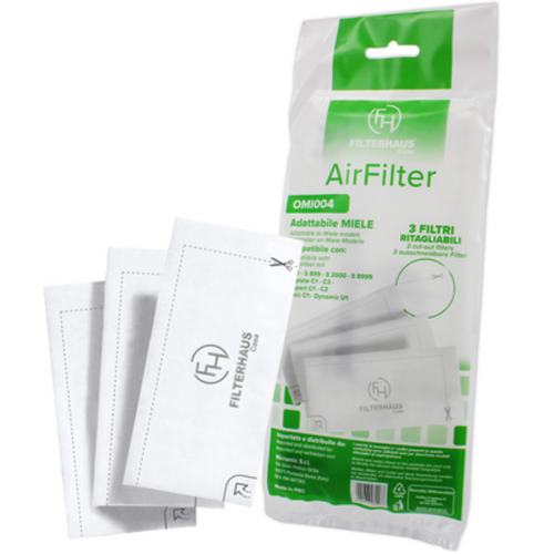 Kit 3 filtri aria adattabbili aspirapolvere Miele 190x90mm 3944711 - 03944711