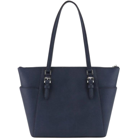 Michael Kors Charlotte Tote 35F0SCFT3L Navy With Silver Hardware