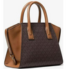 MICHAEL KORS AVRIL BROWN SIGNATURE PVC LEATHER SMALL TOP ZIP SAT 35F1G4VM2B-02 Michael Kors