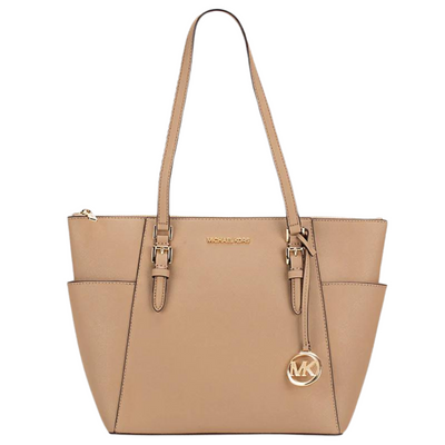 MICHAEL KORS CHARLOTTE SIGNATURE LEATHER LARGE TOP ZIP TOTE HAND 35T0GCFT7L-02