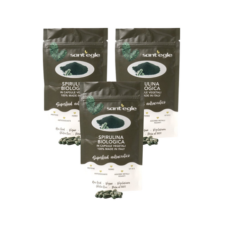 Spirulina biologica, 300 capsule da 360 gr