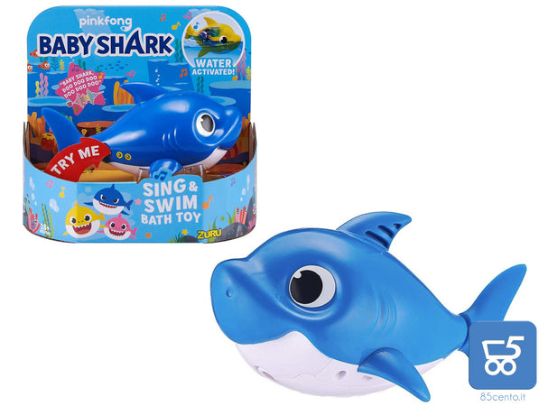Promo 10 Pezzi Mixed 5 Gialli e 5 Blu Pinkfong Baby Shark Giocattolo da Bagno Canta e Nuota a Batteria per Bambini +18 Mesi - Rivenditore