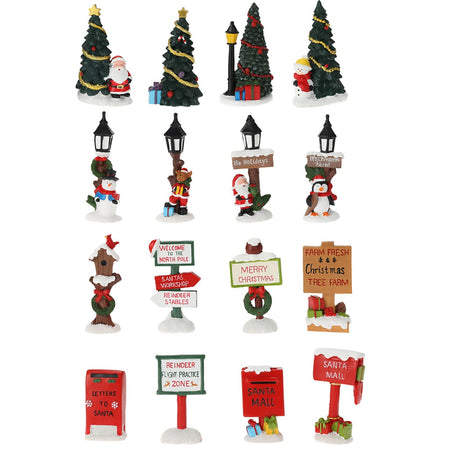 Figure natalizie segnaposto in resina per tavola Natalizia, da 8 cm, 24 pezzi