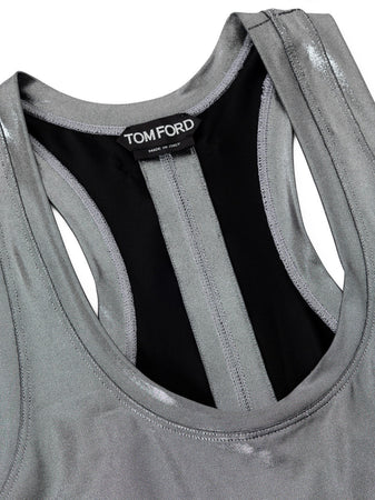 Tom Ford Top smanicato argento da donna