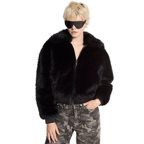 MICHAEL KORS giacche donna michael kors - faux fur bomer jkt - nero da donna