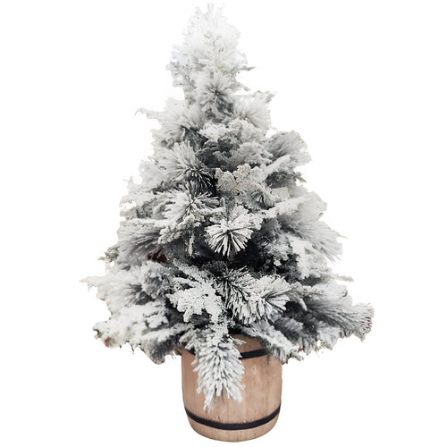 Albero di natale innevato in PP Effetto Aghi di Pino + PE Effetto Real Touch + Flock h 130 cm
