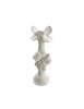 Candeliere piccolo in porcellana total white Schonherr, con fiocco decorativo, altezza 18 cm, completo di scatola regalo, confetti, sacchetto e bigliettino.
