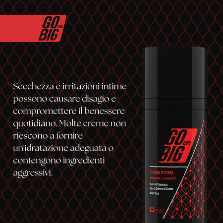Gobig life crema intima idratante e levigante con burro di cupuaçu, olio di germe di grano e aloe vera | sollievo per secchezza e irritazioni | 100% ingredienti naturali | trattamento per parti intime