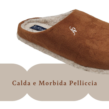 de fonseca Defonseca Firenze Ottime Ciabatte Uomo Invernali, Pantofole Calde in Pelliccia per Inverno, Babbucce Antiscivolo con Pelo, Ciabatta Invernale da Casa, Pantofola da Camera