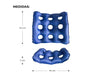 Cuscino hinchable quadrato AIR-02 con inflador, 44 x 44 x 7 cm, blu