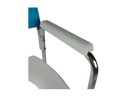 Sedia WC per bagno in alluminio con ruote, colore blu, Mod. Manzanares