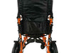 Sedia a rotelle pieghevole in alluminio 41 cm, colore arancione e nero