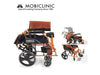 Sedia a rotelle pieghevole in alluminio 41 cm, colore arancione e nero