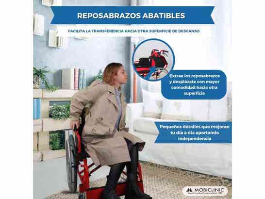 Sedia a rotelle in alluminio Torre rossa e nera, max 100 kg