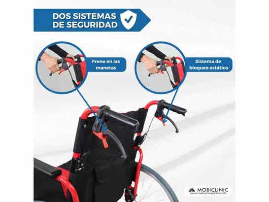 Sedia a rotelle in alluminio Torre rossa e nera, max 100 kg