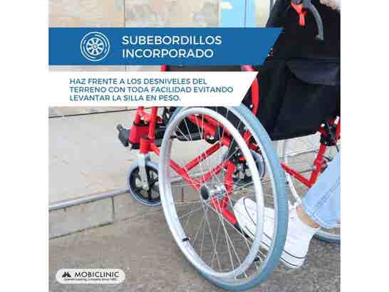 Sedia a rotelle in alluminio Torre rossa e nera, max 100 kg