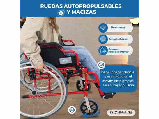 Sedia a rotelle in alluminio Torre rossa e nera, max 100 kg