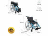Sedia a rotelle in alluminio 24 modello Venecia 43 cm (turchese)