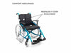 Sedia a rotelle in alluminio 24 modello Venecia 43 cm (turchese)