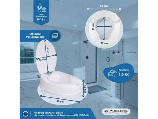 Elevatore WC regolabile Titan 10 cm con coperchio per adulti
